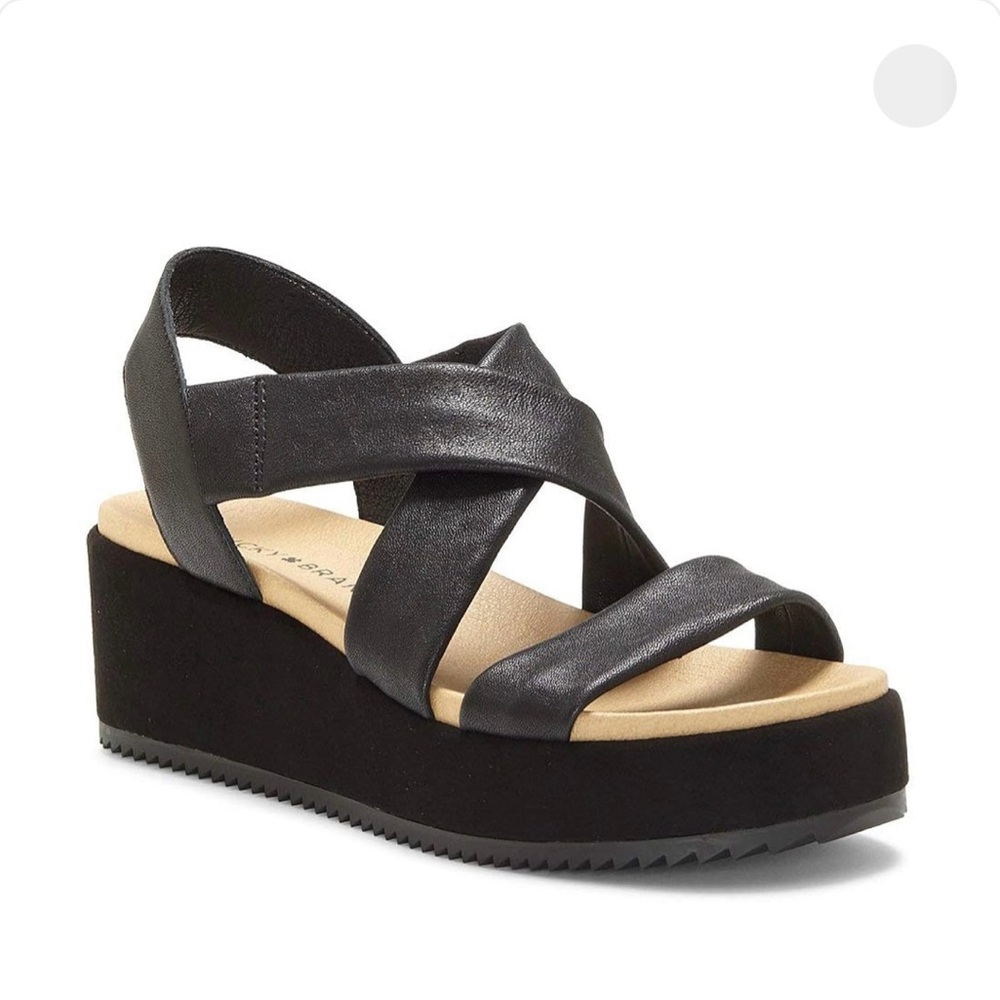 Lucky Brand Black Waldyna Wedge Sandal